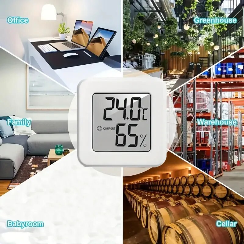 Digital Thermometer Probe - デジタル湿度計温度計室内温度計温度ゲージミニ液晶気象ステーションセンサーホームルーム用湿度計