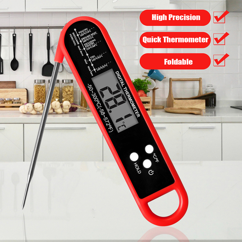 Digital Thermometer Probe - 折りたたみ式肉用温度計デジタルキッチン食品調理用温度計肉水ミルクプローブバーベキューオーブン電子温度計