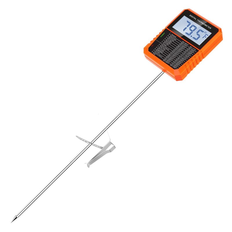 Digital Thermometer Probe - Y42A-TP510 デジタル温度計 防水 ポットクリップ付き、8.1インチの長いプローブ付き、食品調理、肉、インスタント読み取り、キャンディー用