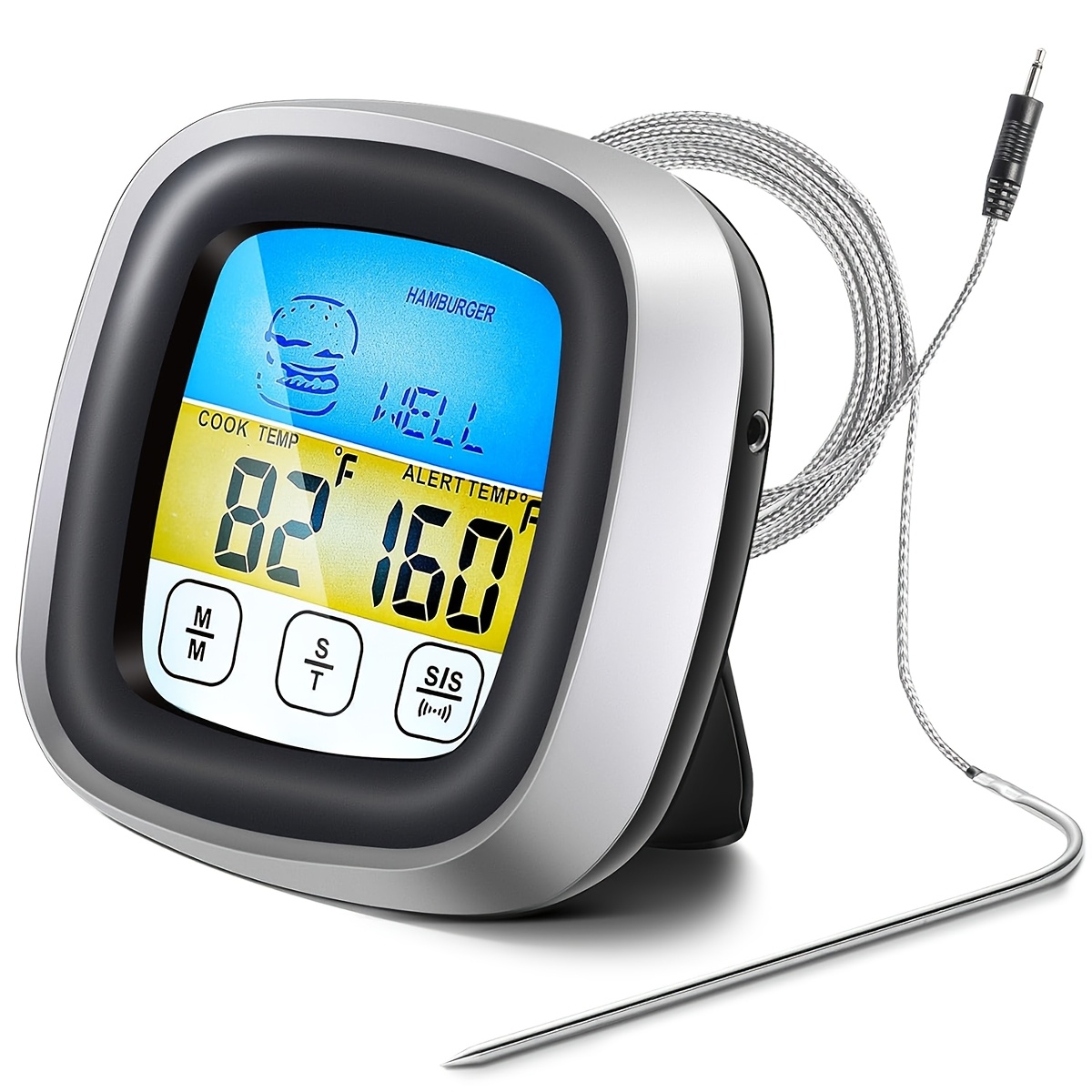 Digital Thermometer Probe - デジタル肉用温度計 BBQ タイマー 調理器具 ロングプローブ オーブン温度計