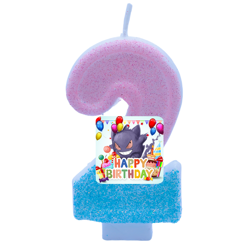 Zebra Candle Supplies - ポケモンゲンガーキャンドルテーマ誕生日数字 0-9 アニメフィギュア漫画ポケモン誕生日パーティー用品ケーキデコレーションホットギフト