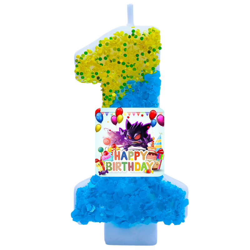 Zebra Candle Supplies - ポケモンゲンガーキャンドルテーマ誕生日数字 0-9 アニメフィギュア漫画ポケモン誕生日パーティー用品ケーキデコレーションホットギフト