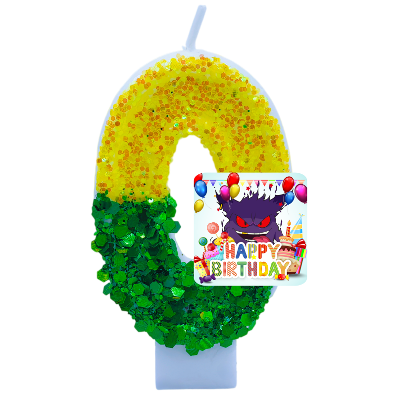 Zebra Candle Supplies - ポケモンゲンガーキャンドルテーマ誕生日数字 0-9 アニメフィギュア漫画ポケモン誕生日パーティー用品ケーキデコレーションホットギフト