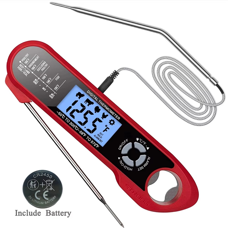 Digital Thermometer Probe - 肉用温度計デュアルプローブデジタルキッチン調理用温度計肉食品ミルク用折りたたみ式バーベキュー TP300 温度計ツール