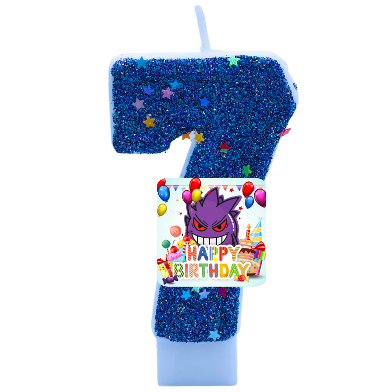 Zebra Candle Supplies - ポケモンゲンガーキャンドルテーマ誕生日数字 0-9 アニメフィギュア漫画ポケモン誕生日パーティー用品ケーキデコレーションホットギフト