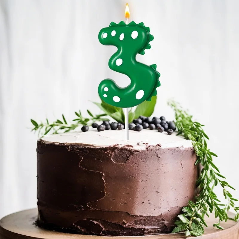 Zebra Candle Supplies - 先史時代のパーティーキャンドルセット かわいい恐竜の形をした数字キャンドル 子供の誕生日ケーキの装飾用 ジュラシックテーマ用品