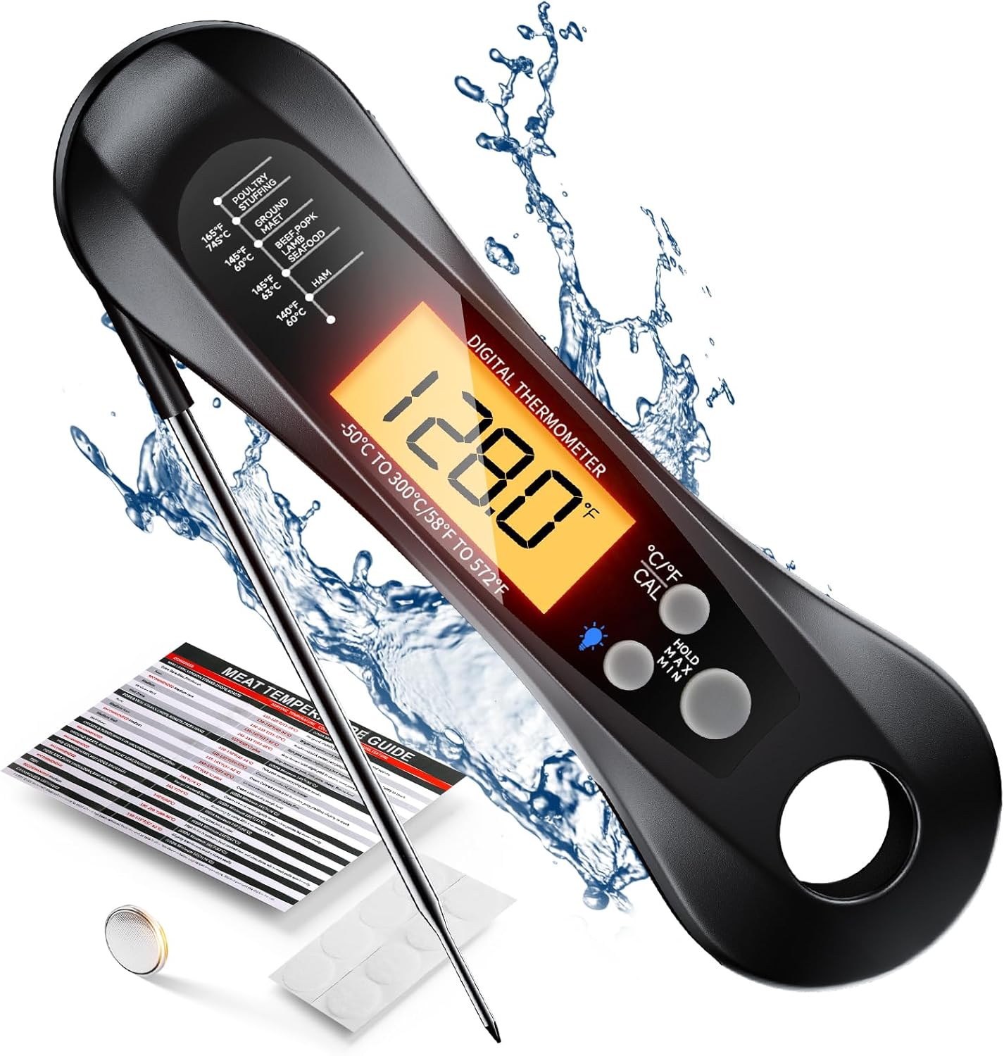 デジタル肉用温度計 防水IP67 2つのプローブ付き キッチ - Digital Thermometer Probe のレビューと価格