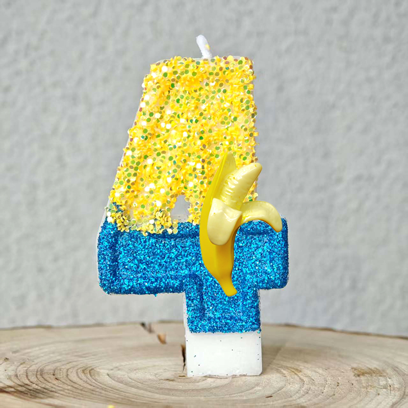 かわいい黄色のバナナマンキャンドル番号 0-9 子供の誕生日 - Zebra Candle Supplies のレビューと価格