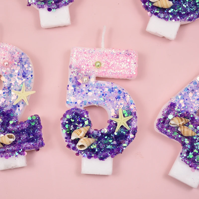 0-9 番号グラデーションキャンドルマーメイド誕生日デコレー - Zebra Candle Supplies のレビューと価格