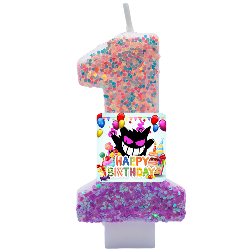 ポケモンゲンガーキャンドルテーマ誕生日数字 0-9 アニメフ - Zebra Candle Supplies のレビューと価格