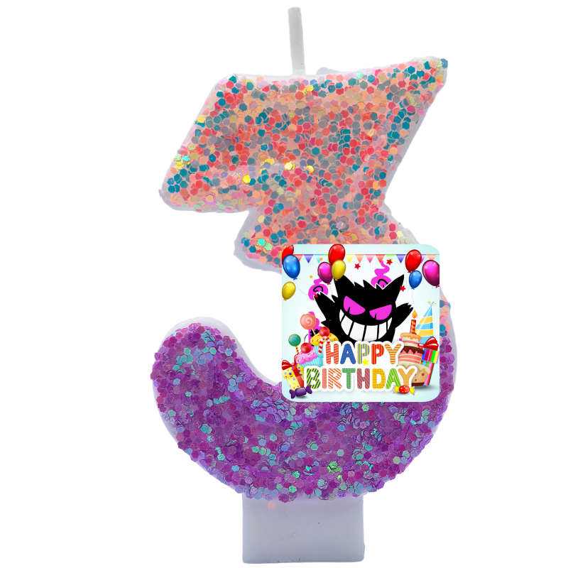 ポケモンゲンガーキャンドルテーマ誕生日数字 0-9 アニメフ - Zebra Candle Supplies のレビューと価格