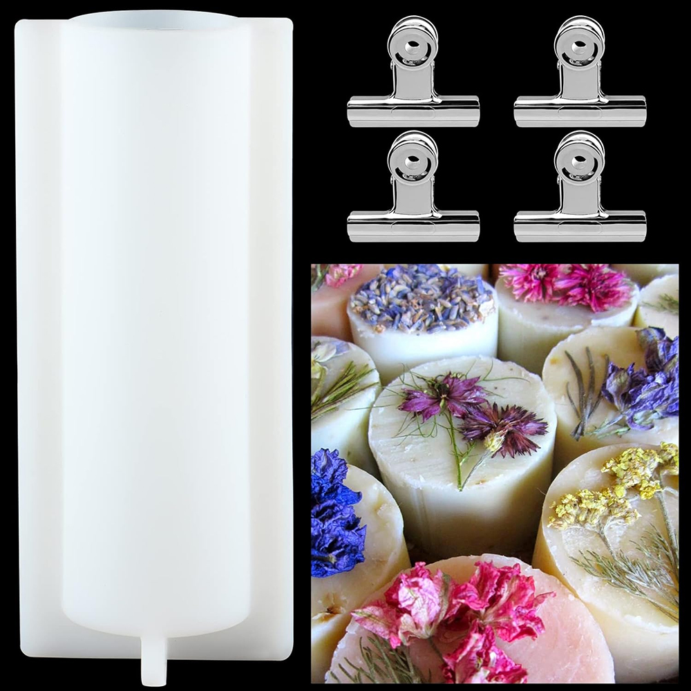 大きな円筒形石鹸型（クリップ付き）、1000mlシリコン製円 - Candle Supplies Tins のレビューと価格
