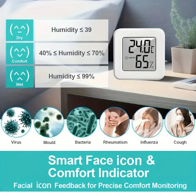 デジタル湿度計温度計室内温度計温度ゲージミニ液晶気象ステーシ - Digital Thermometer Probe のレビューと価格