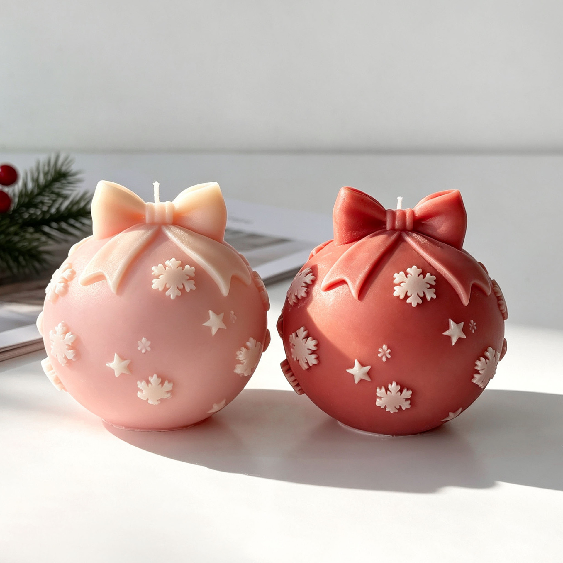 DIY 蝶ネクタイクリスマスボールシリコーン型球体フォームア - Candle Supplies Tins のレビューと価格