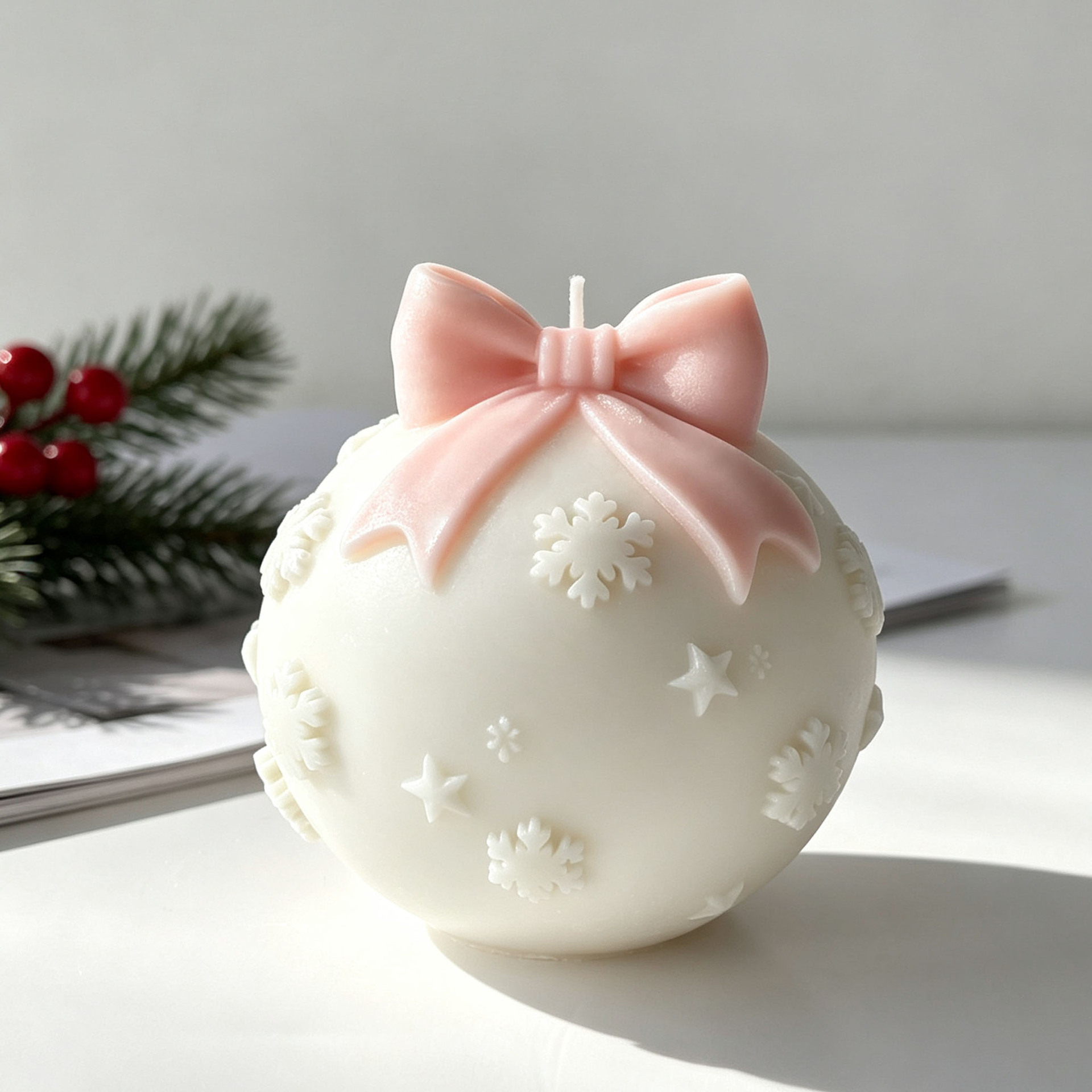 DIY 蝶ネクタイクリスマスボールシリコーン型球体フォームア - Candle Supplies Tins のレビューと価格