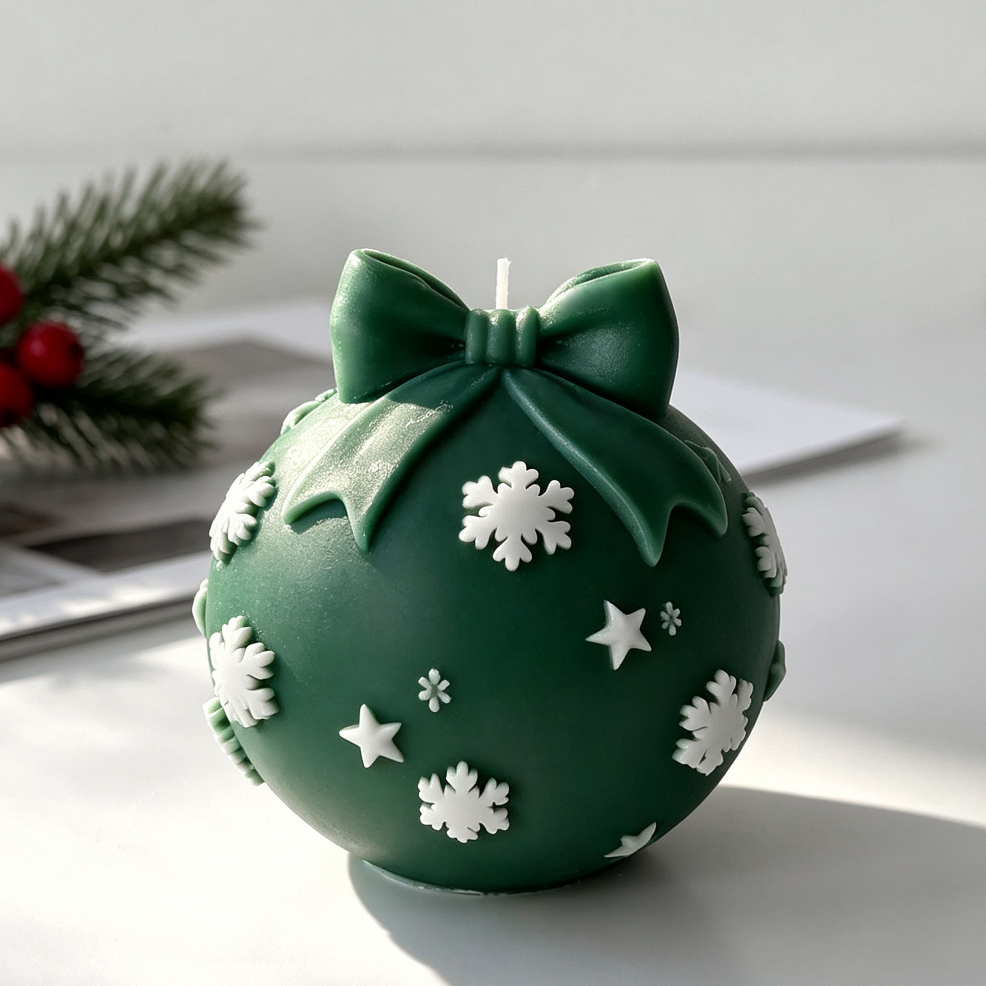 DIY 蝶ネクタイクリスマスボールシリコーン型球体フォームア - Candle Supplies Tins のレビューと価格