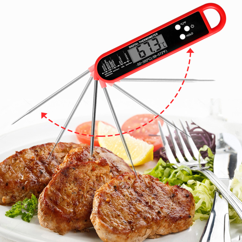 折りたたみ式肉用温度計デジタルキッチン食品調理用温度計肉水ミ - Digital Thermometer Probe のレビューと価格
