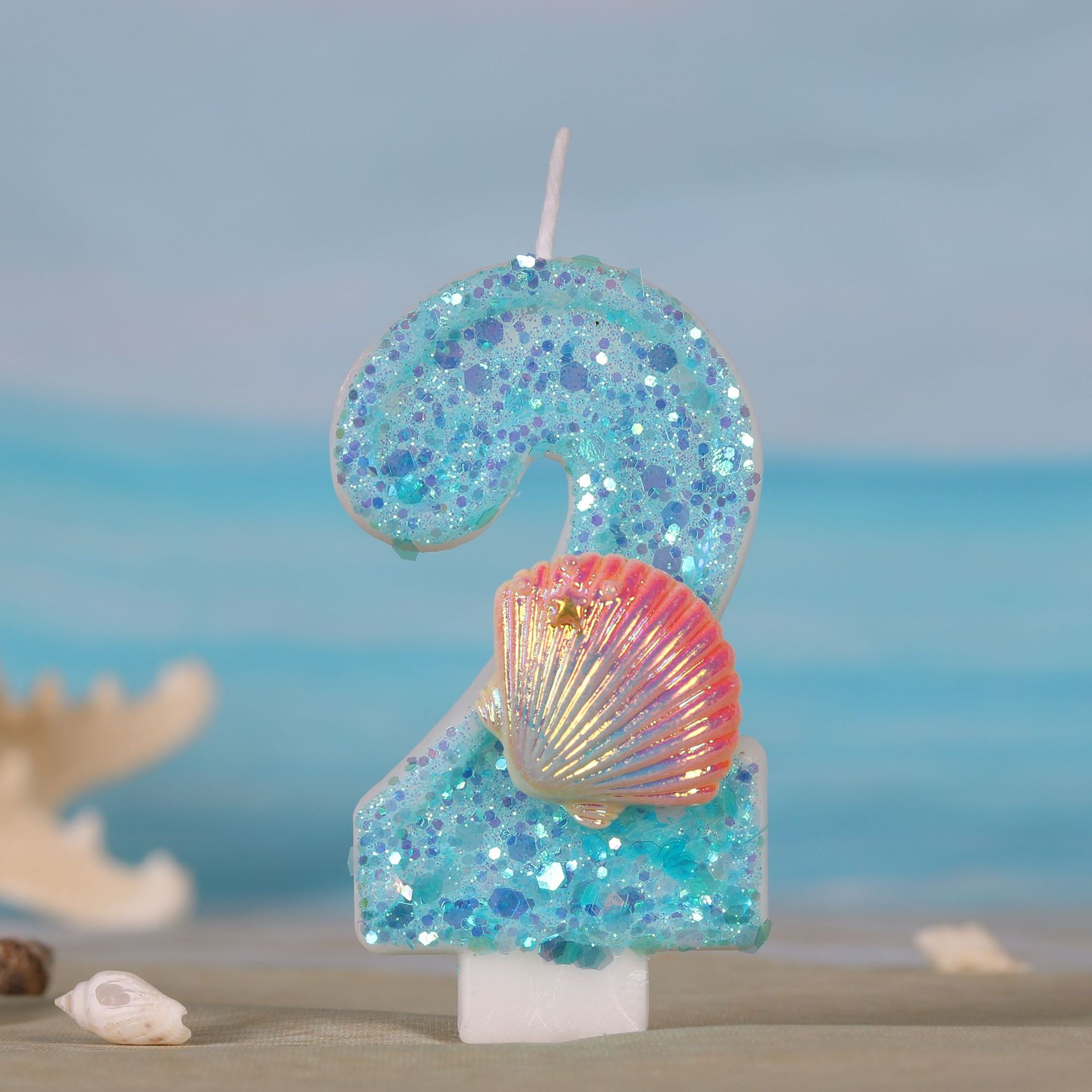オーシャンマーメイドテーマケーキキャンドル、0〜9の数字、ス - Zebra Candle Supplies のレビューと価格