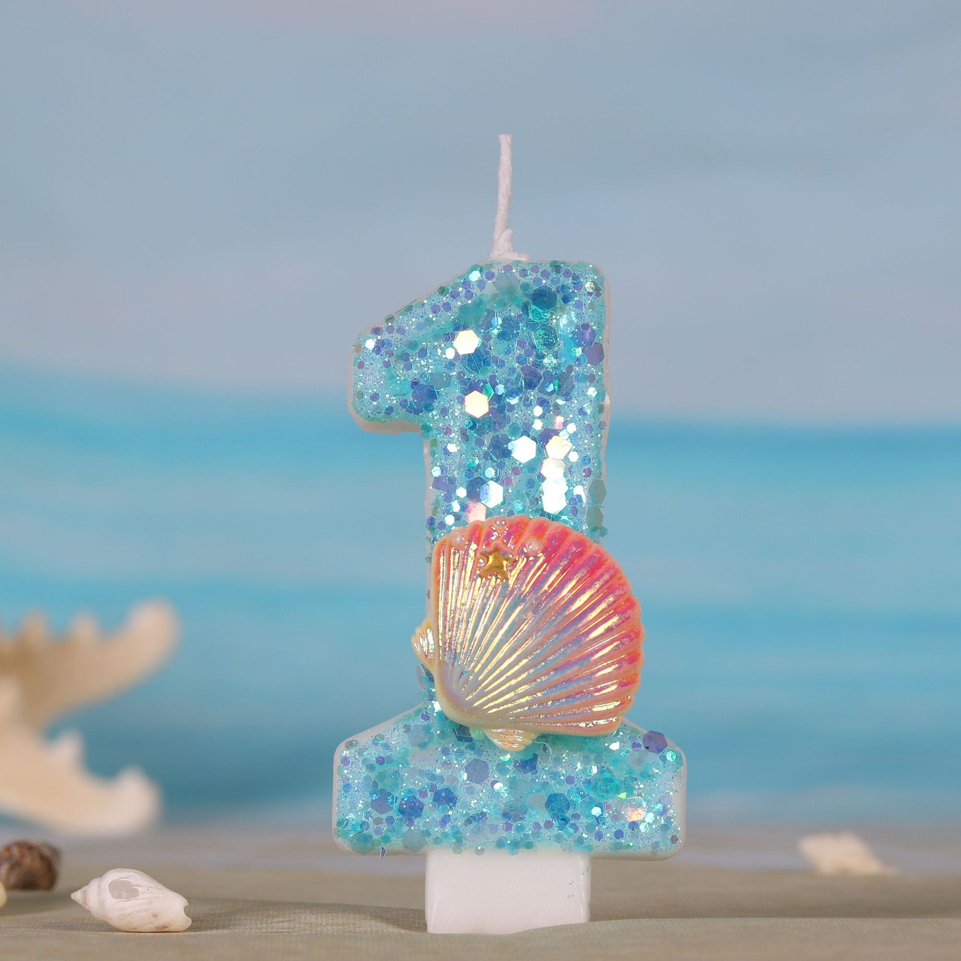 オーシャンマーメイドテーマケーキキャンドル、0〜9の数字、ス - Zebra Candle Supplies のレビューと価格