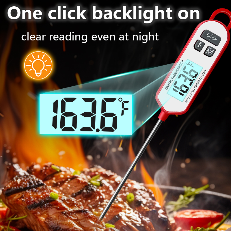 デジタル肉用温度計、インスタント読み取りバックライトディスプ - Digital Thermometer Probe のレビューと価格