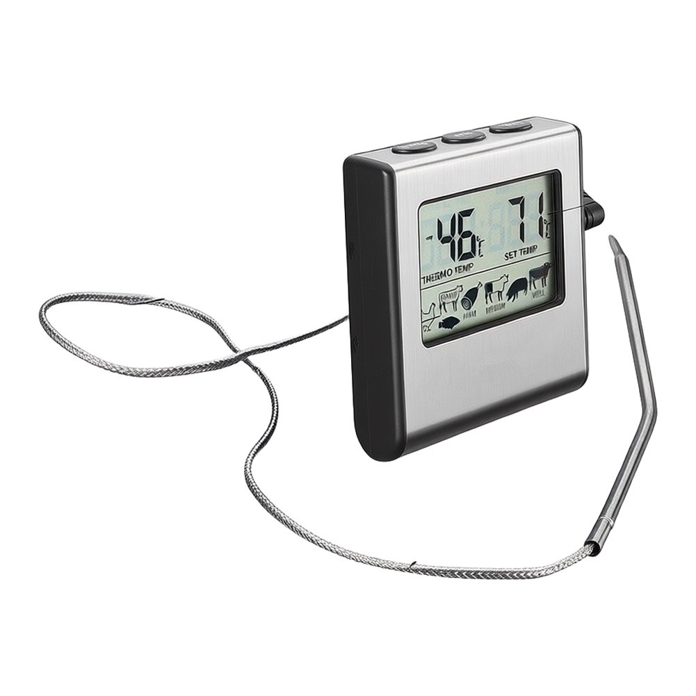 1pc 液晶デジタル肉用温度計ステンレス鋼タイマープローブ付 - Digital Thermometer Probe のレビューと価格