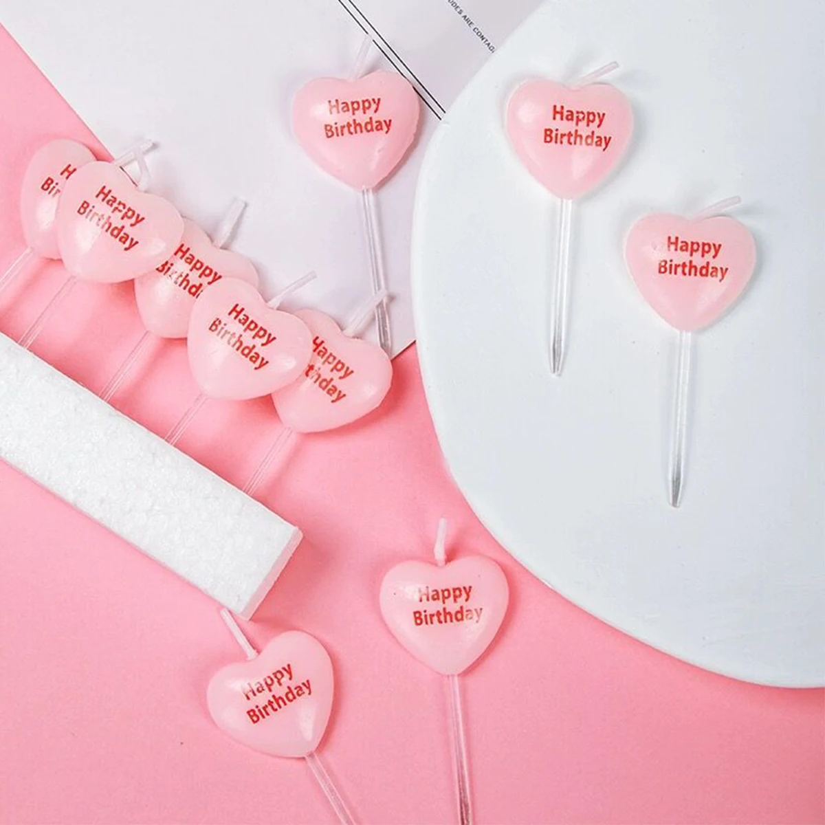 ハート型の誕生日キャンドル、ケーキトッパー、装飾用品、結婚披 - Zebra Candle Supplies のレビューと価格