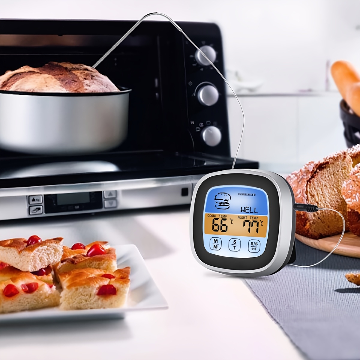 デジタル肉用温度計 BBQ タイマー 調理器具 ロングプロー - Digital Thermometer Probe のレビューと価格