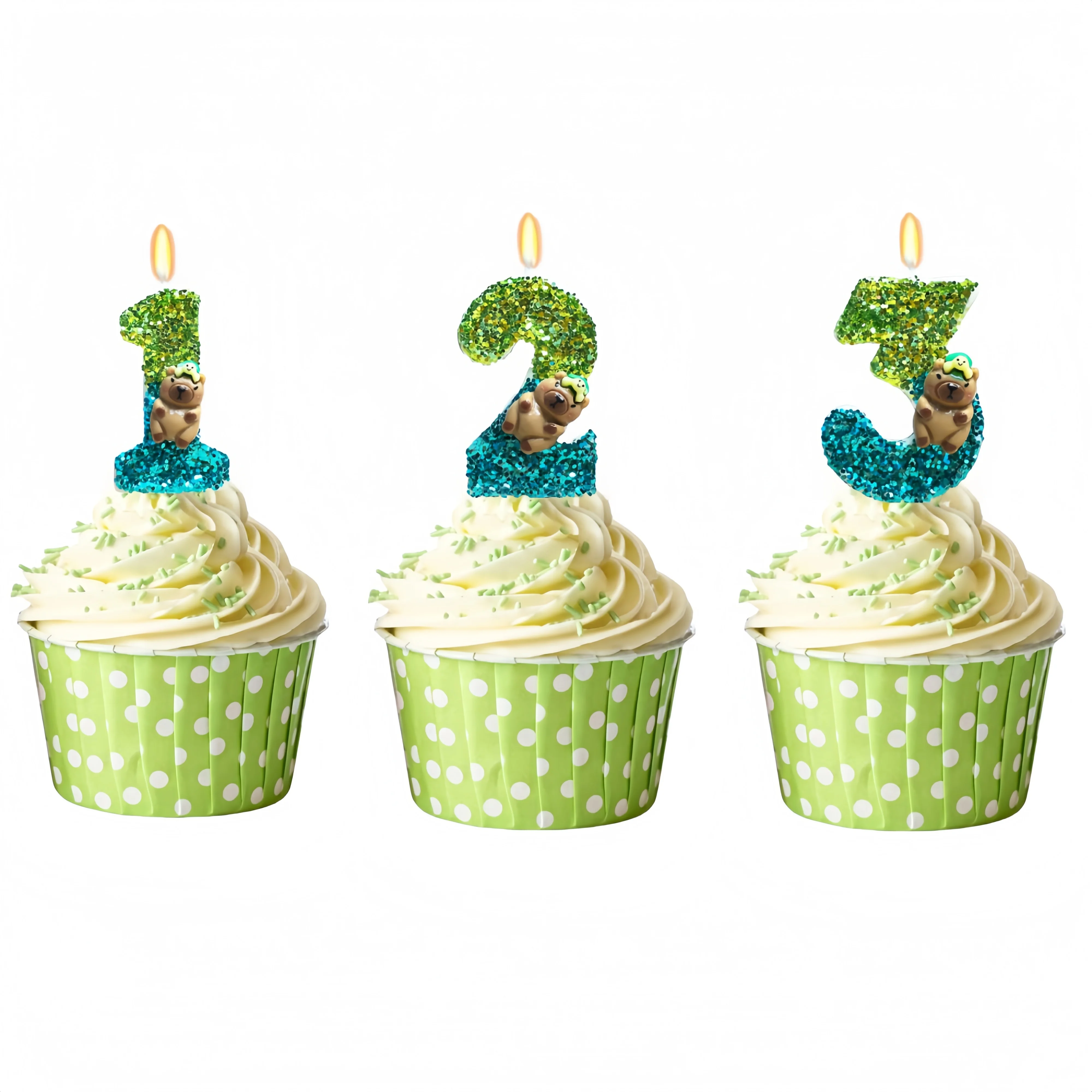 カピバラパーティーキャンドル用品　数字1～9のキャンドル　可 - Zebra Candle Supplies のレビューと価格