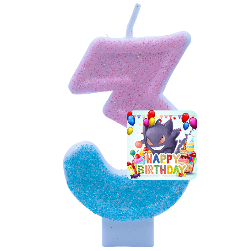 ポケモンゲンガーキャンドルテーマ誕生日数字 0-9 アニメフ - Zebra Candle Supplies のレビューと価格