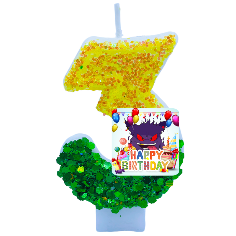 ポケモンゲンガーキャンドルテーマ誕生日数字 0-9 アニメフ - Zebra Candle Supplies のレビューと価格
