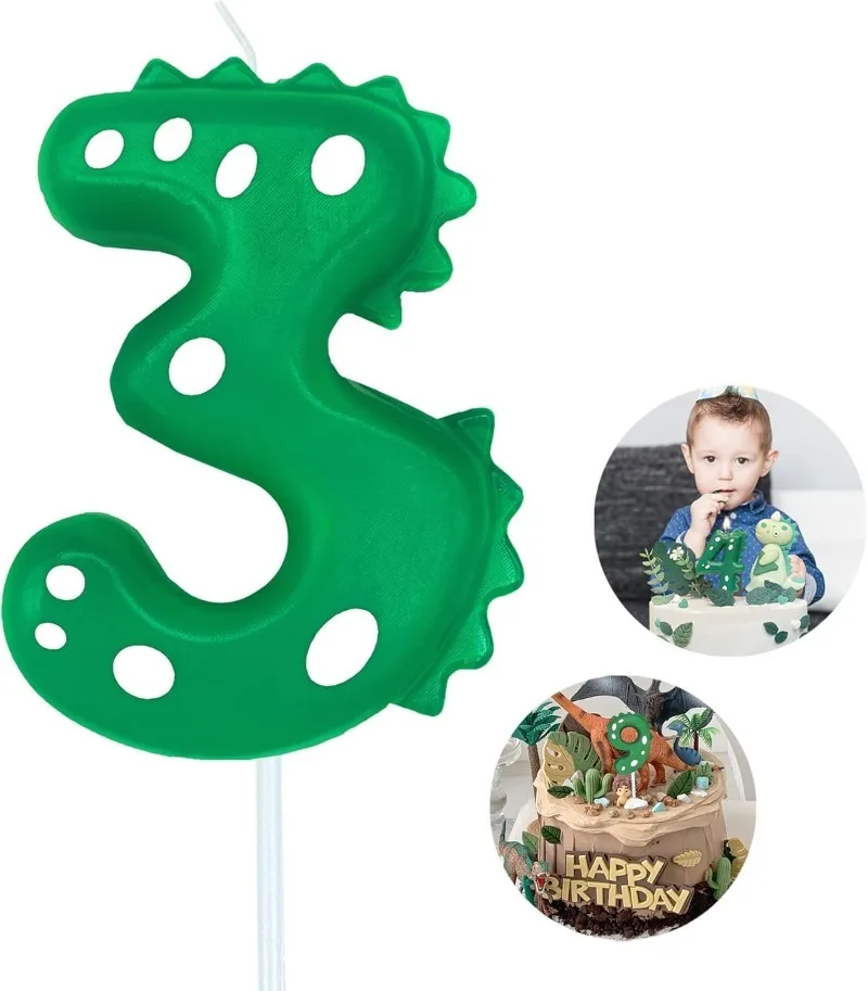 先史時代のパーティーキャンドルセット かわいい恐竜の形をした - Zebra Candle Supplies のレビューと価格